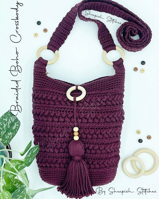 Braided Boho Crossbody Crochet Pattern by Sheepish Stitches