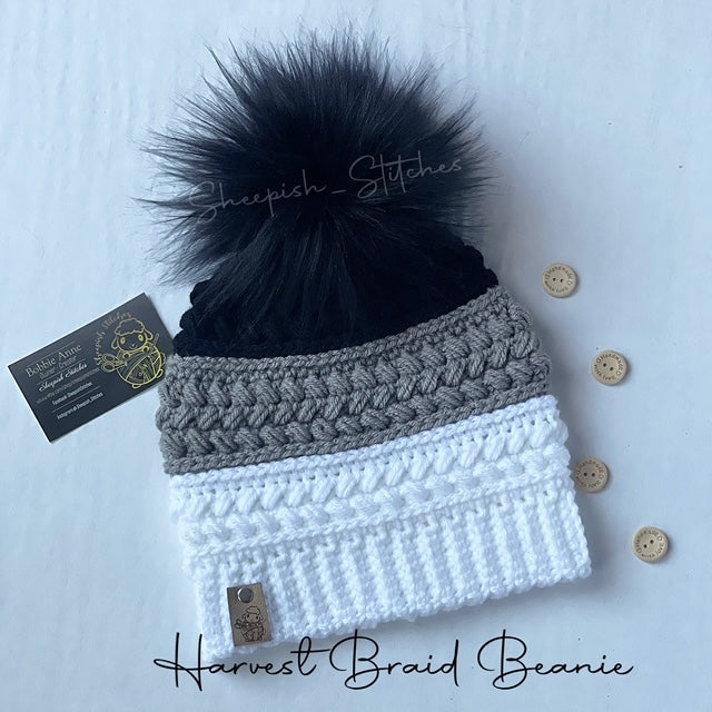 Harvest Braid Beanie Crochet Pattern by Sheepish Stitches