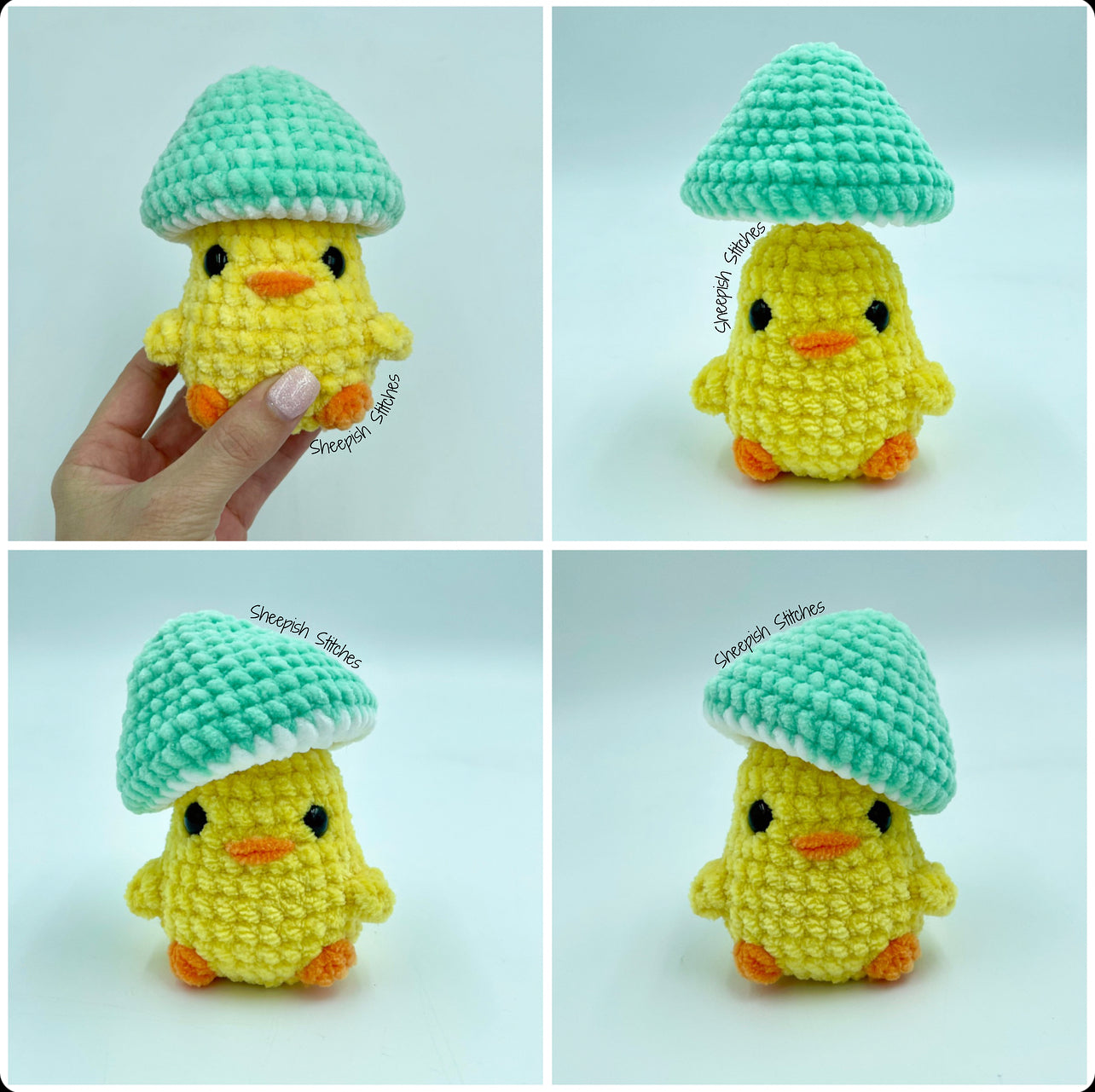 Waddles the Duck - Mushroom Fidget Pop - No Sew Crochet Pattern