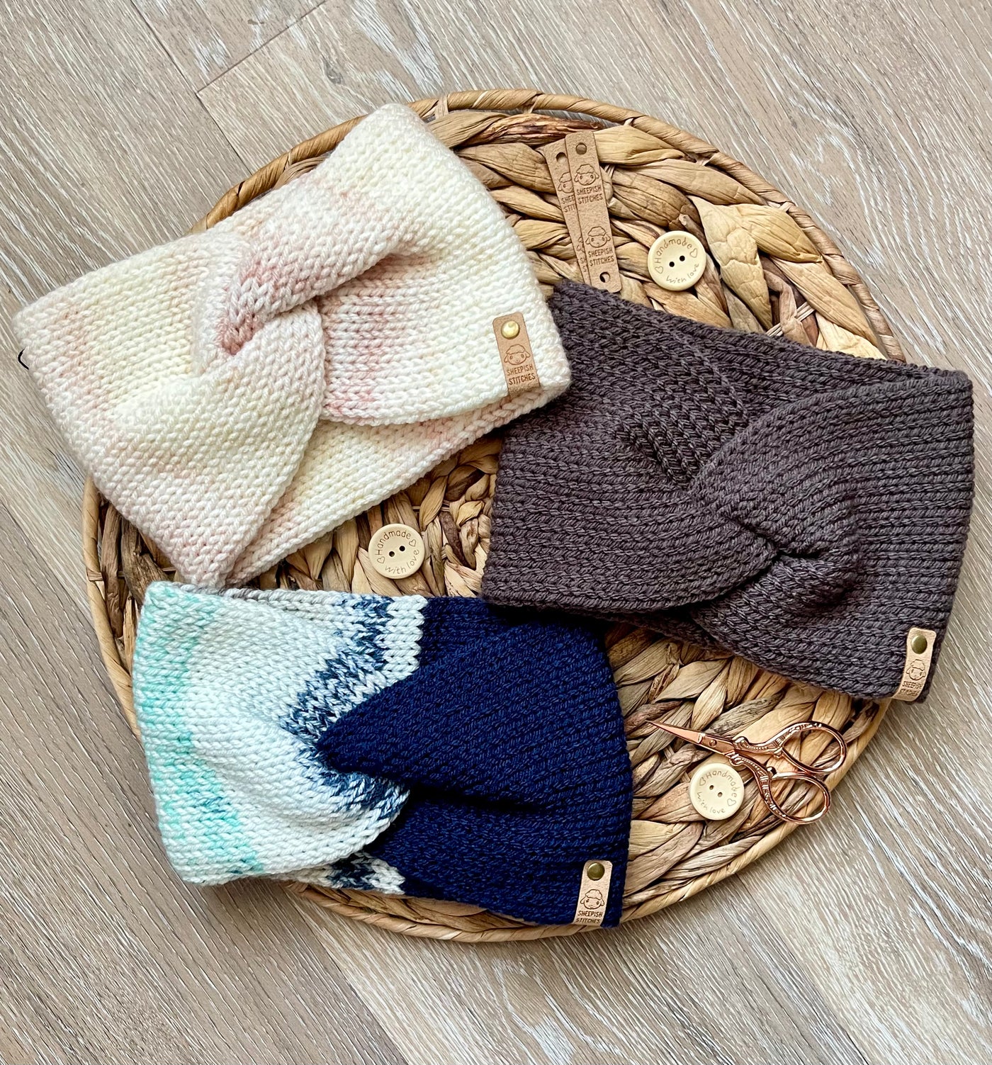 Double layer twisted earwarmer headband - earthy, boho, fashion, winter, accessories