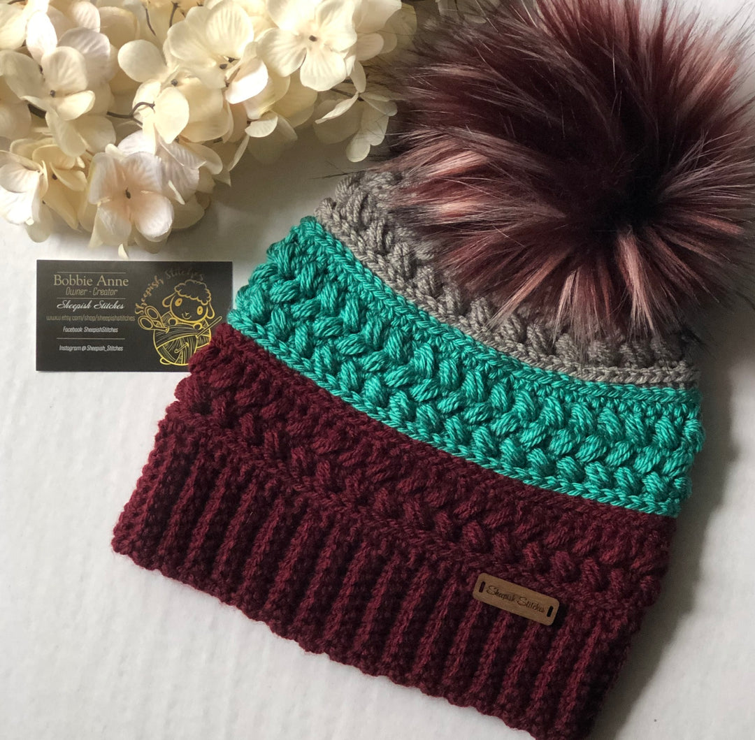 Harvest Braid Beanie Crochet Pattern by Sheepish Stitches