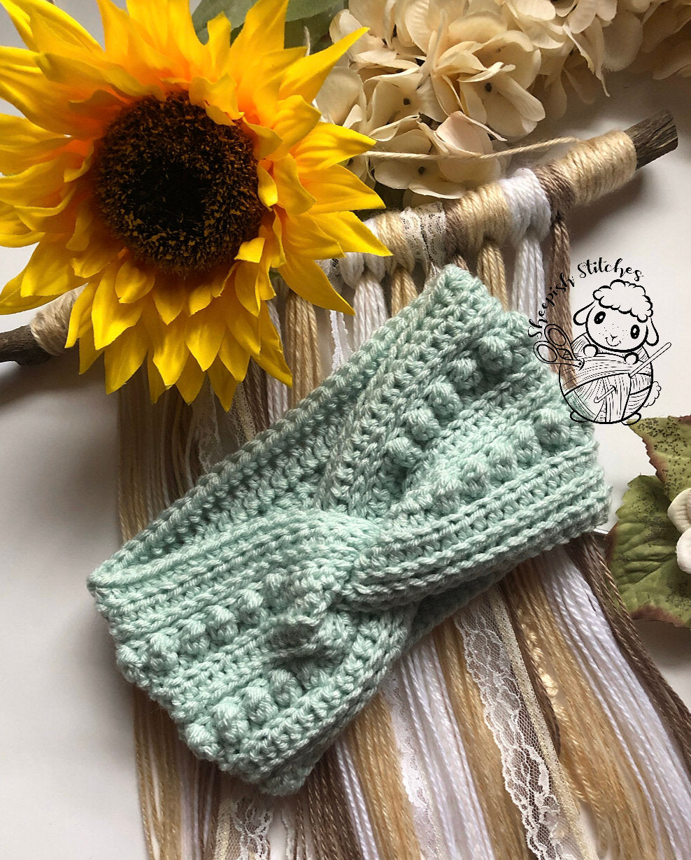Winterberry Headband Crochet Pattern by Sheepish Stitches