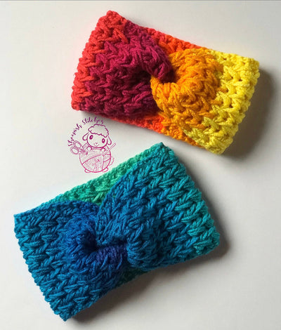 Ruffle Their Feathers Headband Crochet Pattern by Sheepish Stitches