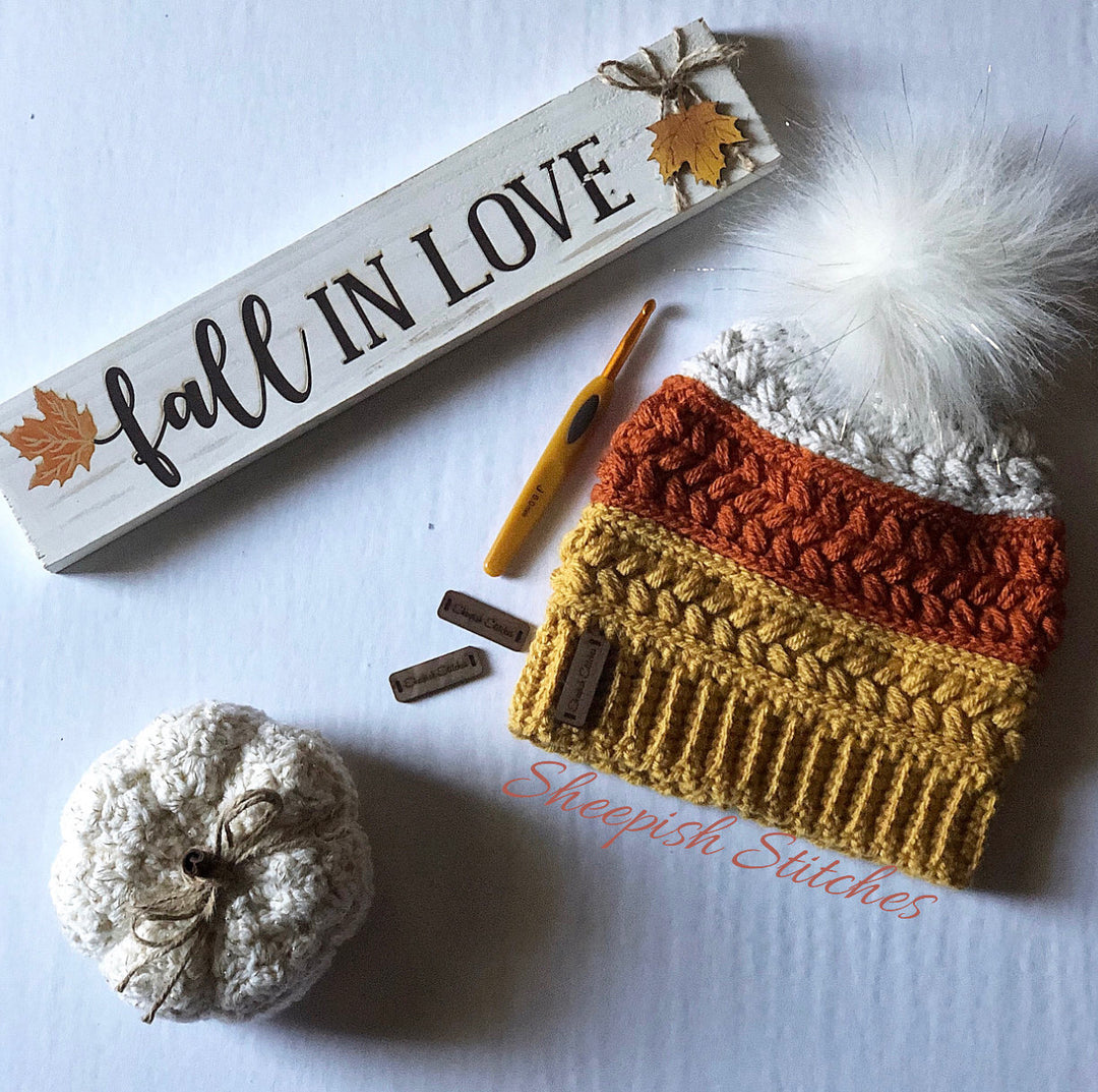 Harvest Braid Beanie Crochet Pattern by Sheepish Stitches