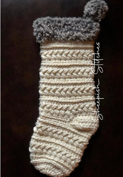 Winter Braid Stocking Crochet Pattern by Sheepish Stitches