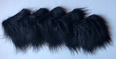 Black Onyx - Faux Fur Fabric Cuts for Do It Yourself Pom Poms