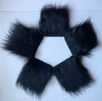 Black Onyx - Faux Fur Fabric Cuts for Do It Yourself Pom Poms