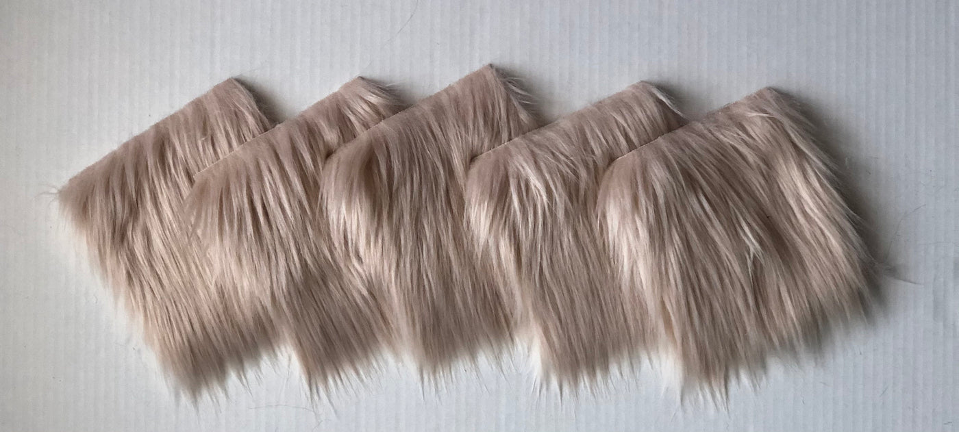 Nude- Faux Fur Fabric Cuts for Do It Yourself Pom Poms
