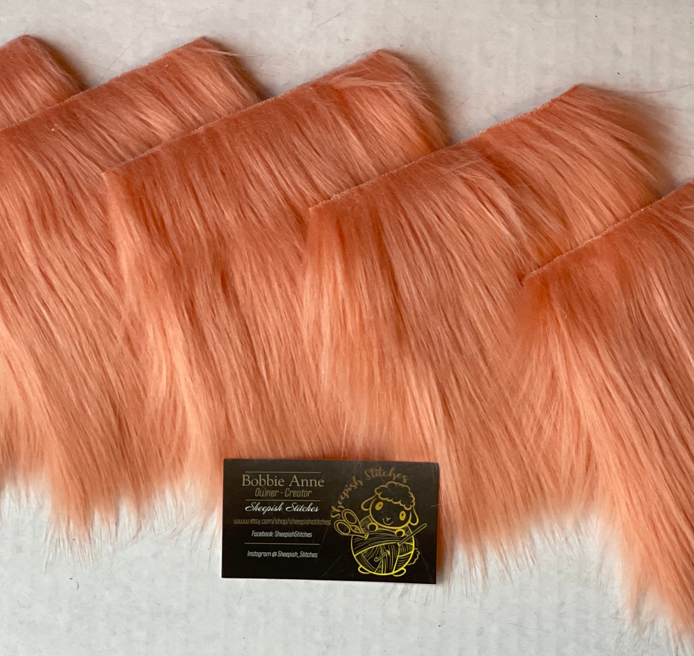 Just Peachy - Faux Fur Fabric Cuts for Do It Yourself Pom Poms