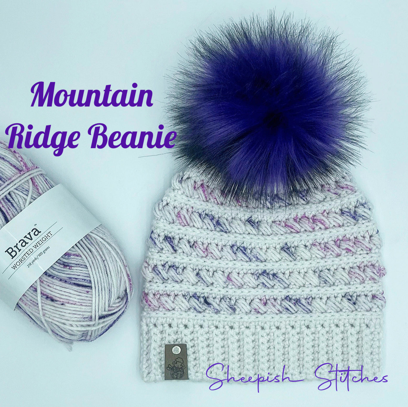 Mountain Ridge Beanie Crochet Pattern by Sheepish Stitches