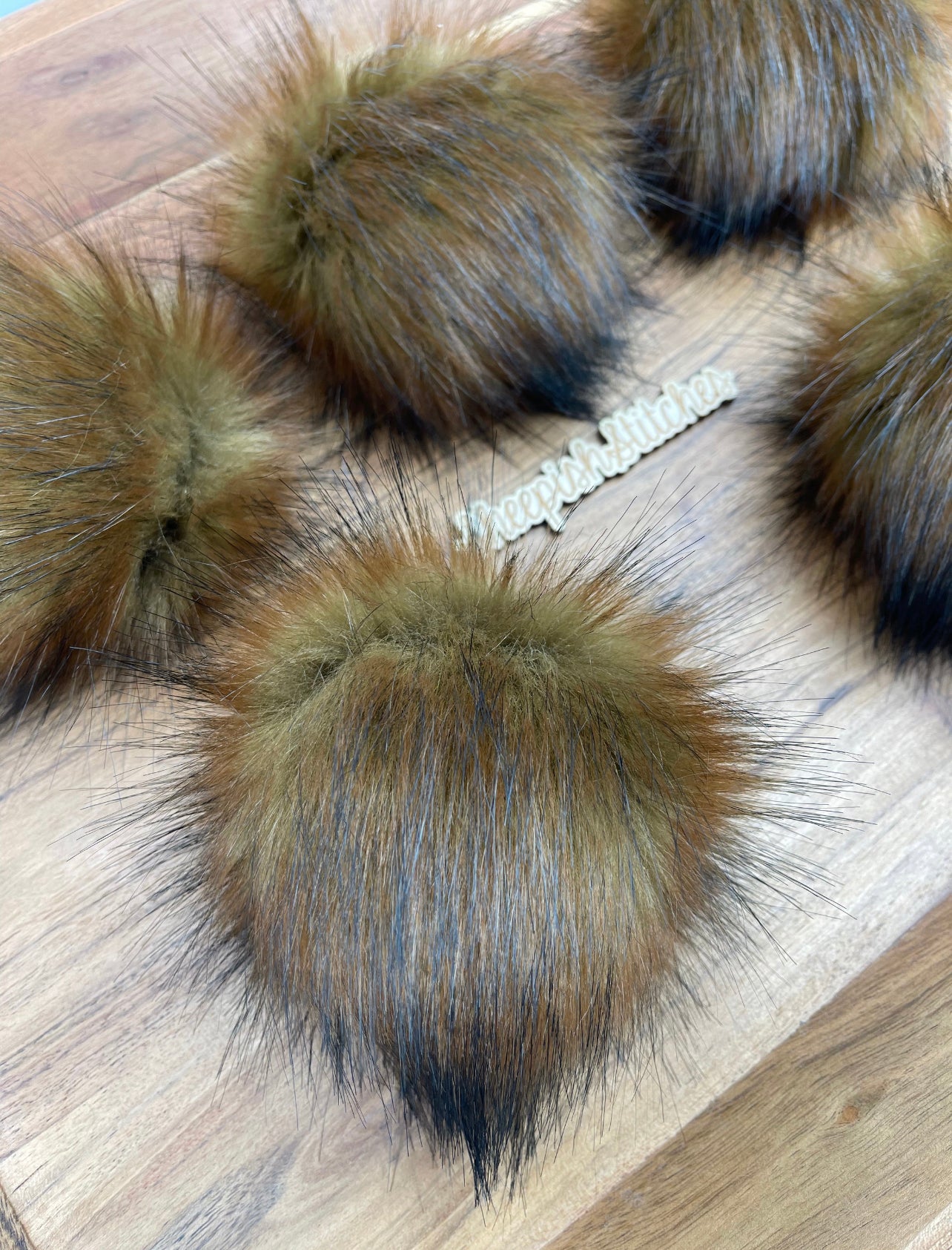 Honey Bear- Faux Fur Fabric Cuts for Do It Yourself Pom Poms