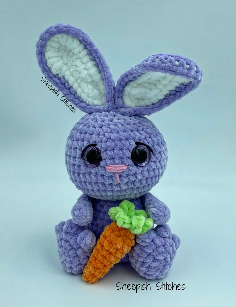 Purple Plush Bunny | Handmade Long Eared Easter Bunny | Kids Easter Basket Filler