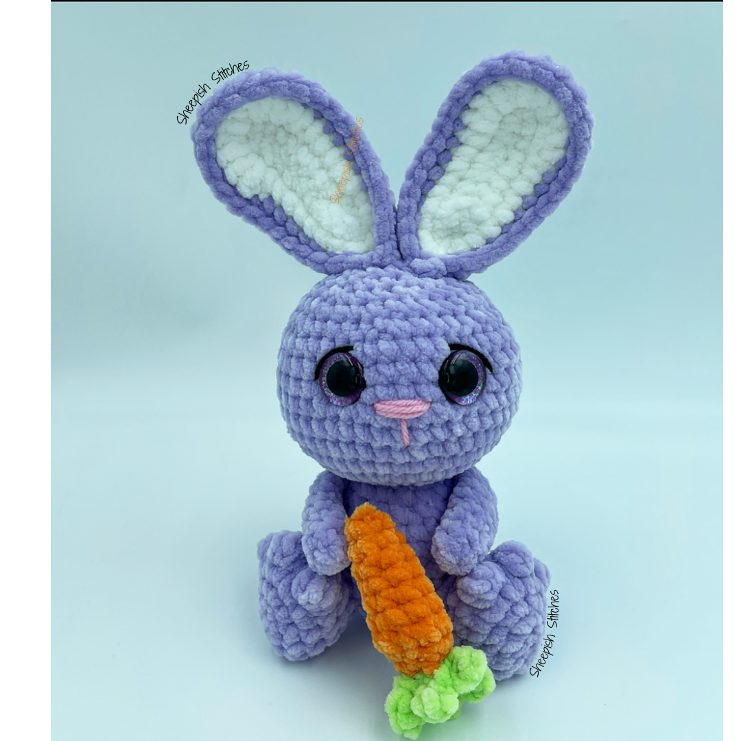 Purple Plush Bunny | Handmade Long Eared Easter Bunny | Kids Easter Basket Filler