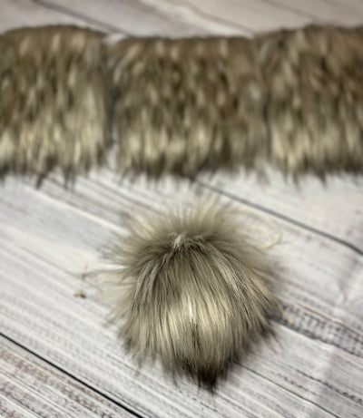 Silver fox - Faux Fur Fabric Cuts for Do It Yourself Pom Poms