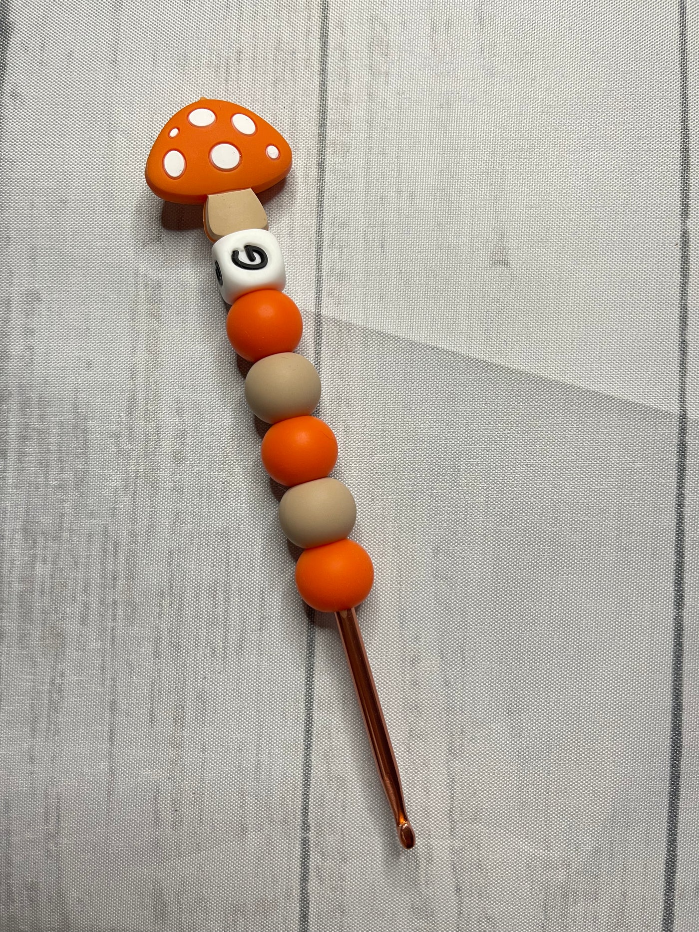 Orange Mushroom Ergonomic Crochet Hook